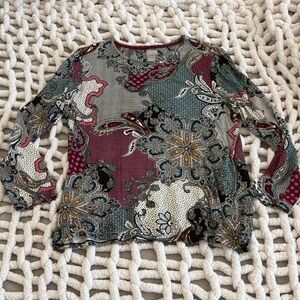 Chico's Multicolor Paisley Long Sleeve Top size XL